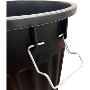 STORM TRADING GROUP 2 x 100L Black Home Kitchen Outdoor Animal Feed Dustbin With Strong Metal Clip Lid STORM TRADING GROUP 2 x 100L Black Home Kitchen Outdoor Animal Feed Dustbin With Strong Metal Clip Lid