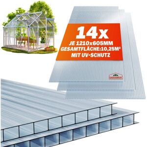 NO BRAND Gardebruk® 14x Polycarbonate Twin Wall Sheets 4mm 10.25 m² Double Wall Roofing Greenhouse Clear Multi Panels Plastic Outdoor Canopy Cold Frame NO BRAND Gardebruk® 14x Polycarbonate Twin Wall Sheets 4mm 10.25 m² Double Wall Roofing Greenhouse Clear Multi Panels Plastic Outdoor Canopy Cold Frame