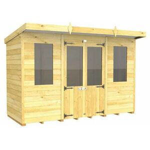 10ft x 4ft Pent Summer House - Wood - L118 x W302 x H201 cm 10ft x 4ft Pent Summer House - Wood - L118 x W302 x H201 cm