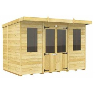 10ft x 5ft Pent Summer House - Wood - L147 x W302 x H201 cm 10ft x 5ft Pent Summer House - Wood - L147 x W302 x H201 cm