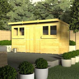 10 x 8 Feet Pent Summer Shed - Wood - L231 x W302 x H201 cm 10 x 8 Feet Pent Summer Shed - Wood - L231 x W302 x H201 cm
