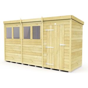 12 x 4 Feet Pent Security Shed - Double Door - Wood - L118 x W358 x H201 cm 12 x 4 Feet Pent Security Shed - Double Door - Wood - L118 x W358 x H201 cm
