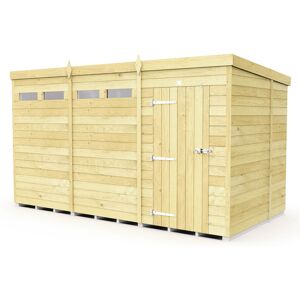 12 x 6 Feet Pent Security Shed - Single Door - Wood - L178 x W358 x H201 cm 12 x 6 Feet Pent Security Shed - Single Door - Wood - L178 x W358 x H201 cm