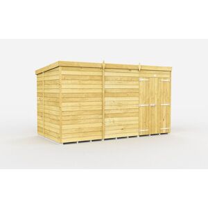 12 x 7 Feet Pent Shed - Double Door Without Windows - Wood - L214 x W358 x H201 cm 12 x 7 Feet Pent Shed - Double Door Without Windows - Wood - L214 x W358 x H201 cm