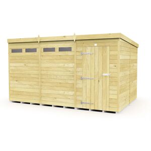 12 x 8 Feet Pent Security Shed - Single Door - Wood - L231 x W358 x H201 cm 12 x 8 Feet Pent Security Shed - Single Door - Wood - L231 x W358 x H201 cm