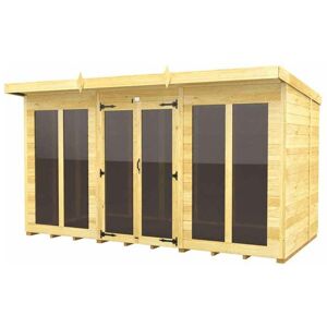 12ft x 5ft Pent Summer House (Full Height Window) - Wood - L147 x W358 x H201 cm 12ft x 5ft Pent Summer House (Full Height Window) - Wood - L147 x W358 x H201 cm