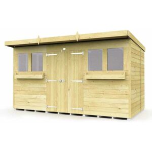 12 x 5 Feet Pent Summer Shed - Wood - L147 x W358 x H201 cm 12 x 5 Feet Pent Summer Shed - Wood - L147 x W358 x H201 cm