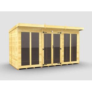 12ft x 6ft Pent Summer House (Full Height Window) - Wood - L178 x W358 x H201 cm 12ft x 6ft Pent Summer House (Full Height Window) - Wood - L178 x W358 x H201 cm