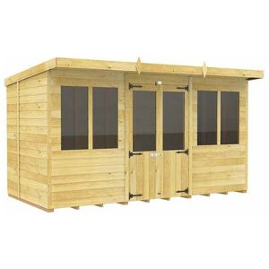 12ft x 7ft Pent Summer House - Wood - L214 x W358 x H201 cm 12ft x 7ft Pent Summer House - Wood - L214 x W358 x H201 cm