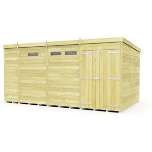 13 x 8 Feet Pent Security Shed - Double Door - Wood - L231 x W387 x H201 cm 13 x 8 Feet Pent Security Shed - Double Door - Wood - L231 x W387 x H201 cm