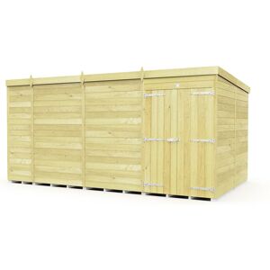 13 x 8 Feet Pent Shed - Double Door Without Windows - Wood - L231 x W387 x H201 cm 13 x 8 Feet Pent Shed - Double Door Without Windows - Wood - L231 x W387 x H201 cm