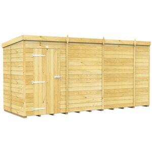 14 x 5 Feet Pent Shed - Single Door Without Windows - Wood - L147 x W417 x H201 cm 14 x 5 Feet Pent Shed - Single Door Without Windows - Wood - L147 x W417 x H201 cm