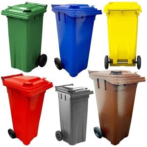 STORM TRADING GROUP 1 x 140L Red Compact Sized Waste Recycling Wheelie Bins With Strong Rubber Wheels & Lids STORM TRADING GROUP 1 x 140L Red Compact Sized Waste Recycling Wheelie Bins With Strong Rubber Wheels & Lids