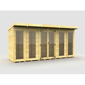 14ft x 4ft Pent Summer House (Full Height Window) - Wood - L118 x W417 x H201 cm 14ft x 4ft Pent Summer House (Full Height Window) - Wood - L118 x W417 x H201 cm