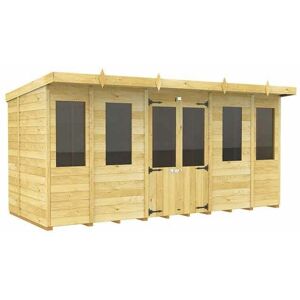 14ft x 6ft Pent Summer House - Wood - L178 x W417 x H201 cm 14ft x 6ft Pent Summer House - Wood - L178 x W417 x H201 cm