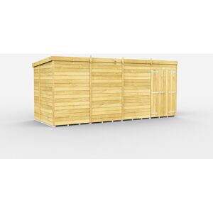 15 x 6 Feet Pent Shed - Double Door Without Windows - Wood - L178 x W454 x H201 cm 15 x 6 Feet Pent Shed - Double Door Without Windows - Wood - L178 x W454 x H201 cm