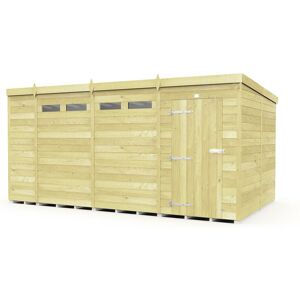 15 x 8 Feet Pent Security Shed - Single Door - Wood - L231 x W454 x H201 cm 15 x 8 Feet Pent Security Shed - Single Door - Wood - L231 x W454 x H201 cm