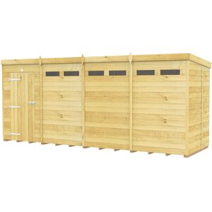 16 x 5 Feet Pent Security Shed - Single Door - Wood - L147 x W474 x H201 cm 16 x 5 Feet Pent Security Shed - Single Door - Wood - L147 x W474 x H201 cm