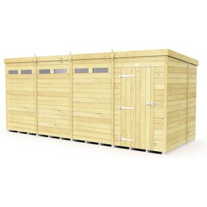 16 x 6 Feet Pent Security Shed - Single Door - Wood - L178 x W474 x H201 cm 16 x 6 Feet Pent Security Shed - Single Door - Wood - L178 x W474 x H201 cm