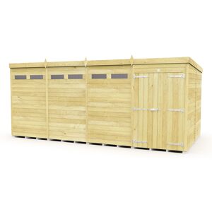 16 x 8 Feet Pent Security Shed - Double Door - Wood - L231 x W474 x H201 cm 16 x 8 Feet Pent Security Shed - Double Door - Wood - L231 x W474 x H201 cm