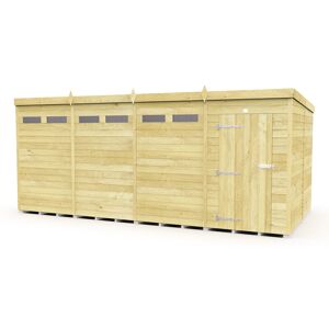 16 x 8 Feet Pent Security Shed - Single Door - Wood - L231 x W474 x H201 cm 16 x 8 Feet Pent Security Shed - Single Door - Wood - L231 x W474 x H201 cm