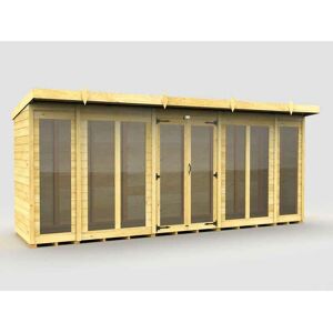 16ft x 4ft Pent Summer House (Full Height Window) - Wood - L118 x W474 x H201 cm 16ft x 4ft Pent Summer House (Full Height Window) - Wood - L118 x W474 x H201 cm