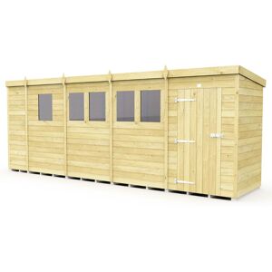 17 x 4 Feet Pent Security Shed - Double Door - Wood - L118 x W492 x H201 cm 17 x 4 Feet Pent Security Shed - Double Door - Wood - L118 x W492 x H201 cm