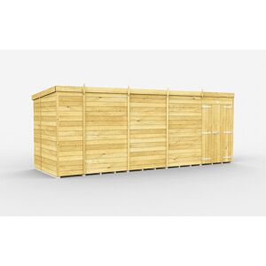 17 x 6 Feet Pent Shed - Double Door Without Windows - Wood - L178 x W492 x H201 cm 17 x 6 Feet Pent Shed - Double Door Without Windows - Wood - L178 x W492 x H201 cm