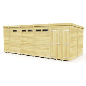 17 x 8 Feet Pent Security Shed - Double Door - Wood - L231 x W492 x H201 cm 17 x 8 Feet Pent Security Shed - Double Door - Wood - L231 x W492 x H201 cm