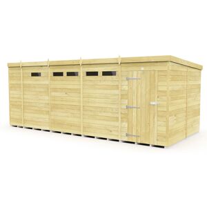17 x 8 Feet Pent Security Shed - Single Door - Wood - L231 x W492 x H201 cm 17 x 8 Feet Pent Security Shed - Single Door - Wood - L231 x W492 x H201 cm