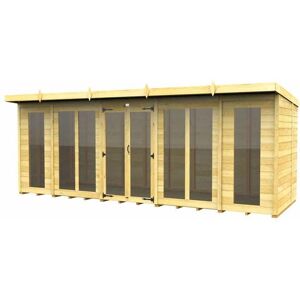 18ft x 5ft Pent Summer House (Full Height Window) - Wood - L147 x W533 x H201 cm 18ft x 5ft Pent Summer House (Full Height Window) - Wood - L147 x W533 x H201 cm