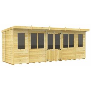 18ft x 5ft Pent Summer House - Wood - L147 x W533 x H201 cm 18ft x 5ft Pent Summer House - Wood - L147 x W533 x H201 cm