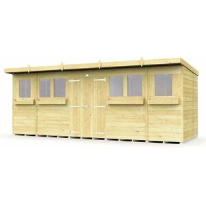 18 x 6 Feet Pent Summer Shed - Wood - L178 x W533 x H201 cm 18 x 6 Feet Pent Summer Shed - Wood - L178 x W533 x H201 cm