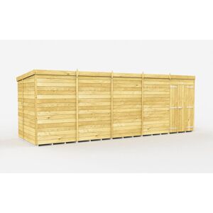 19 x 7 Feet Pent Shed - Double Door Without Windows - Wood - L214 x W560 x H201 cm 19 x 7 Feet Pent Shed - Double Door Without Windows - Wood - L214 x W560 x H201 cm