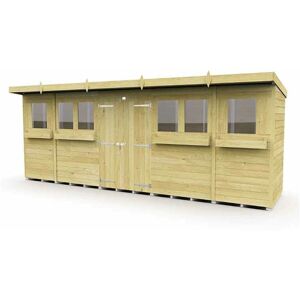 20 x 4 Feet Pent Summer Shed - Wood - L118 x W589 x H201 cm 20 x 4 Feet Pent Summer Shed - Wood - L118 x W589 x H201 cm