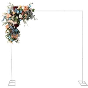 Cncest - 2.4 x 2.4 m Square Wedding Arch Backdrop Stand, Sturdy Metal Floor Standing Balloon Arch with Large Base, Max. 6.6-11lbs, for Gardens Cncest - 2.4 x 2.4 m Square Wedding Arch Backdrop Stand, Sturdy Metal Floor Standing Balloon Arch with Large Base, Max. 6.6-11lbs, for Gardens