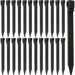 ODIPIE 25 Pieces Plastic Ground Stakes, 25CM Heavy Duty Landscape Edging Stakes Tent Pegs Anchor Spikes for Tents, Decking, Lawn Edging, Outdoor Garden ODIPIE 25 Pieces Plastic Ground Stakes, 25CM Heavy Duty Landscape Edging Stakes Tent Pegs Anchor Spikes for Tents, Decking, Lawn Edging, Outdoor Garden