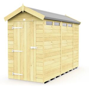 4 x 10 Feet Apex Security Shed - Single Door - Wood - L302 x W118 x H217 cm 4 x 10 Feet Apex Security Shed - Single Door - Wood - L302 x W118 x H217 cm