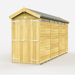 4 x 15 Feet Apex Security Shed - Double Door - Wood - L454 x W118 x H217 cm 4 x 15 Feet Apex Security Shed - Double Door - Wood - L454 x W118 x H217 cm