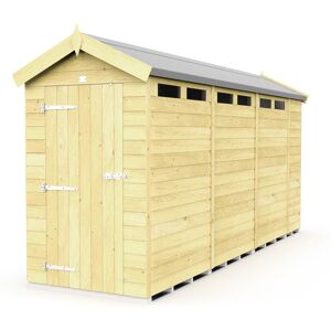 4 x 15 Feet Apex Security Shed - Single Door - Wood - L454 x W118 x H217 cm 4 x 15 Feet Apex Security Shed - Single Door - Wood - L454 x W118 x H217 cm