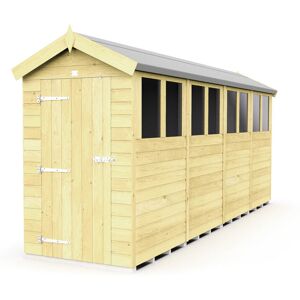 4 x 16 Feet Apex Shed - Single Door With Windows - Wood - L472 x W118 x H217 cm 4 x 16 Feet Apex Shed - Single Door With Windows - Wood - L472 x W118 x H217 cm