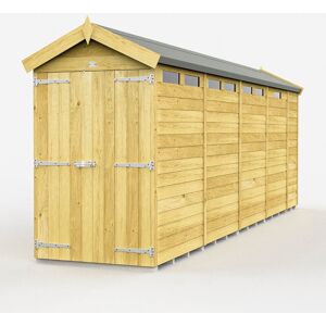 4 x 17 Feet Apex Security Shed - Double Door - Wood - L503 x W118 x H217 cm 4 x 17 Feet Apex Security Shed - Double Door - Wood - L503 x W118 x H217 cm