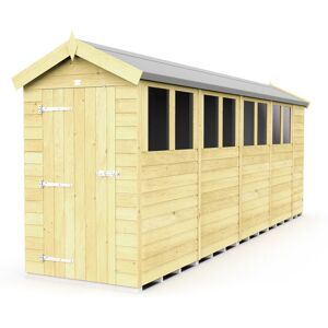 4 x 18 Feet Apex Shed - Single Door With Windows - Wood - L533 x W118 x H217 cm 4 x 18 Feet Apex Shed - Single Door With Windows - Wood - L533 x W118 x H217 cm