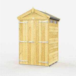 4 x 4 Feet Apex Security Shed - Double Door - Wood - L127 x W118 x H217 cm 4 x 4 Feet Apex Security Shed - Double Door - Wood - L127 x W118 x H217 cm