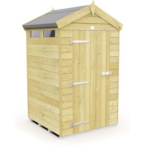 4 x 4 Feet Apex Security Shed - Single Door - Wood - L127 x W118 x H217 cm 4 x 4 Feet Apex Security Shed - Single Door - Wood - L127 x W118 x H217 cm