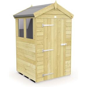 4 x 4 Feet Apex Shed - Single Door With Windows - Wood - L127 x W118 x H217 cm 4 x 4 Feet Apex Shed - Single Door With Windows - Wood - L127 x W118 x H217 cm