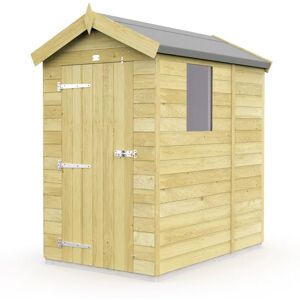 4 x 5 Feet Apex Shed - Single Door With Windows - Wood - L158 x W118 x H217 cm 4 x 5 Feet Apex Shed - Single Door With Windows - Wood - L158 x W118 x H217 cm