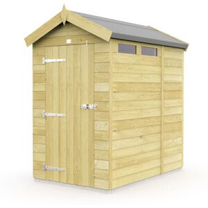 4 x 6 Feet Apex Security Shed - Single Door - Wood - L187 x W118 x H217 cm 4 x 6 Feet Apex Security Shed - Single Door - Wood - L187 x W118 x H217 cm