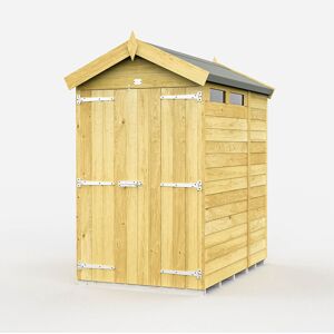 4 x 7 Feet Apex Security Shed - Double Door - Wood - L214 x W118 x H217 cm 4 x 7 Feet Apex Security Shed - Double Door - Wood - L214 x W118 x H217 cm