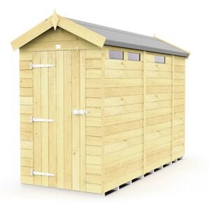 4 x 9 Feet Apex Security Shed - Single Door - Wood - L272 x W118 x H217 cm 4 x 9 Feet Apex Security Shed - Single Door - Wood - L272 x W118 x H217 cm